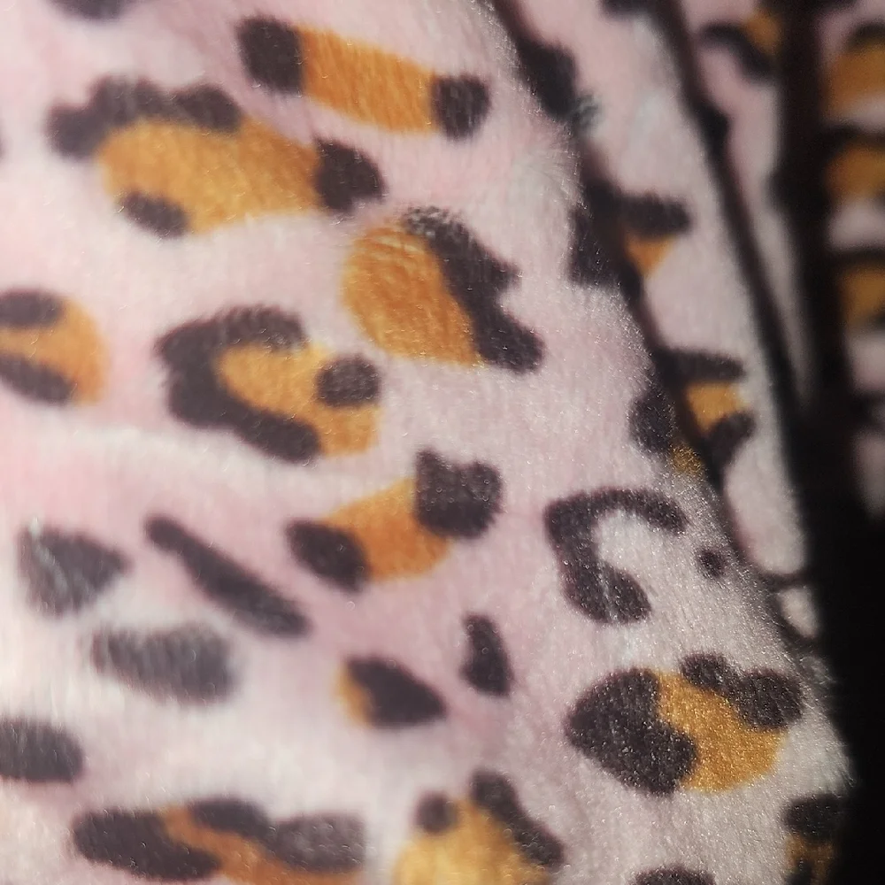 Fitwarm Pink Leopard Print Soft Velvet Pet Outfit Size XSmall